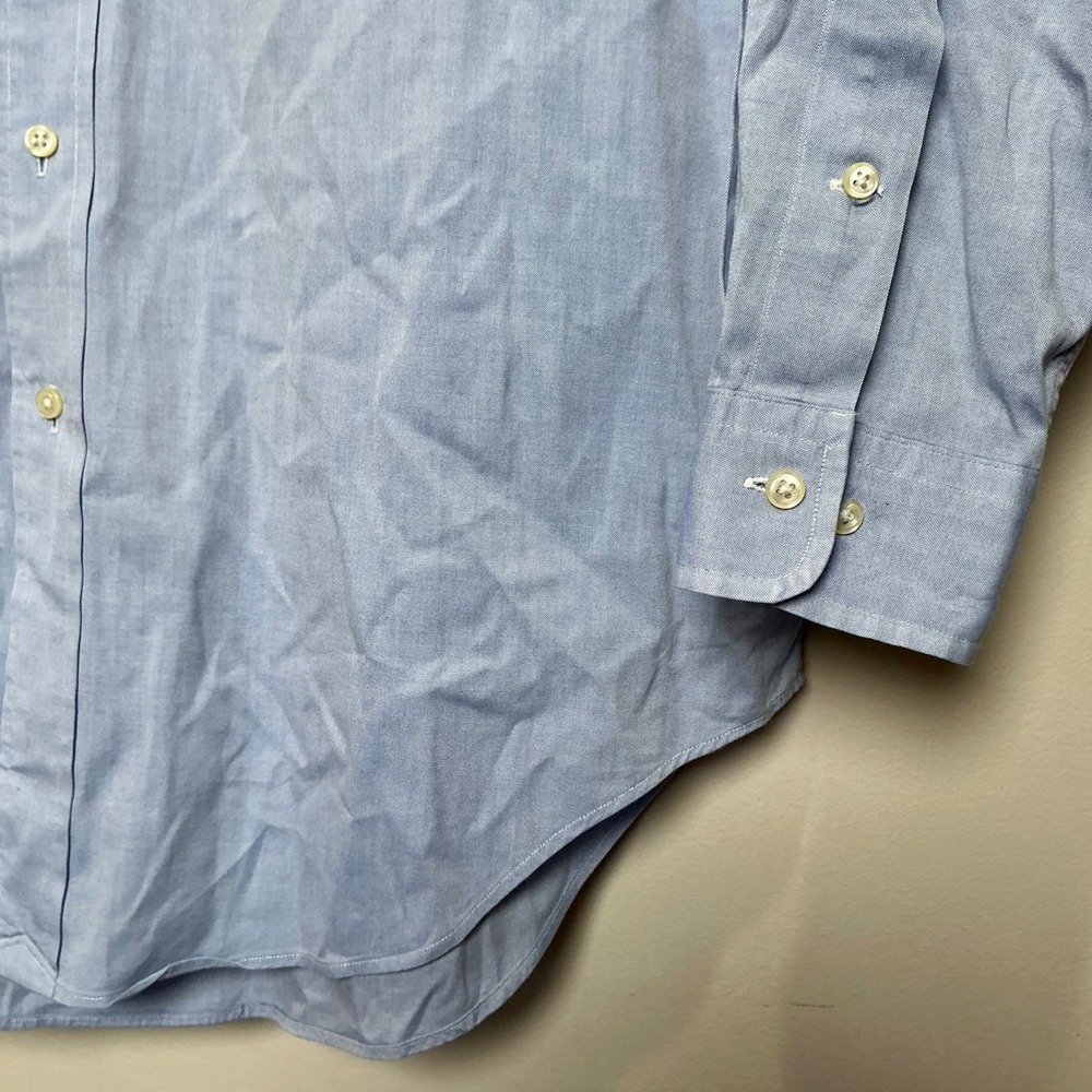 Ralph Lauren Men's Long Sleeve Button Down Shirt 16 32/33 Blue Oxford Flesh Pony - Picture 3 of 7